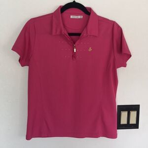 Green Lamb Pink Golf Short Sleeve Blouse